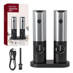 1/2pcs Automatic Pepper Grinder Salt And Pepper Grinder USB Rechargeable Adjustable Coarseness Spice Mill for Kitchen Tool