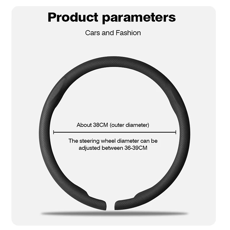 38cm Non-Slip Suede Car Steering Wheel Cover, Nappa leather, For CHERY OMODA C5 E5 S5/GT FX 2022 2023 2024 Car Auto Accessories