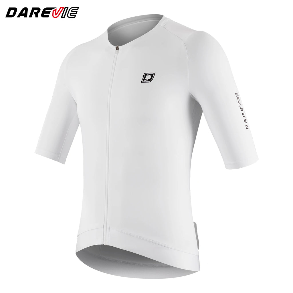 DAREVIE Men's Cycling Jersey DVJ278 Moisture Wicking Anti-Slip Hem, Black/Green/Grey/Red