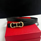 Women's 25mm Belt with Gold Letter Buckle, Jeans Waist Belt, Sizes 95-115cm
