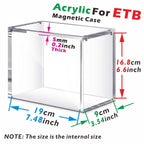 Choose Your Size – 5mm Acrylic Stackable Display Case for Booster Box or Elite Trainer Box (ETB), Clear Magnetic Closure Box for