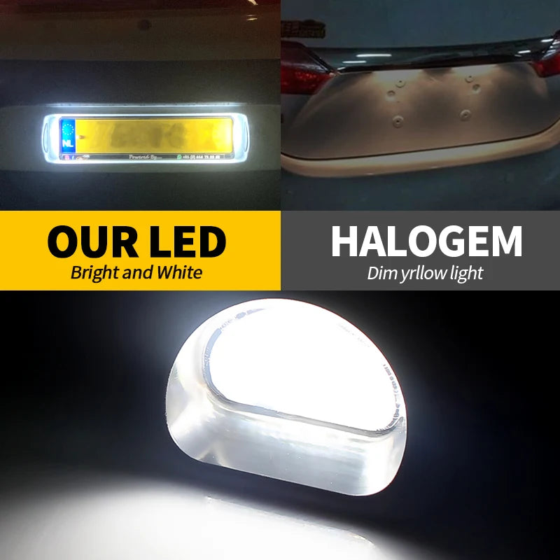 2pcs Canbus LED License Number Plate Light For Peugeot 107 05-14 For Citroen C1 MK I 05-13 Replace OEM Number 6340E2, 6340 E2