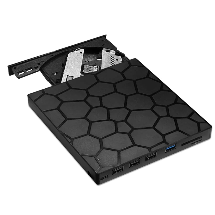 Portable DVD Player 7 in 1 External CD/DVD Drive USB 3.0 Type C CD Burner External Disk Drive For Desktop Mac Windows Linux