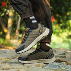 Baasploa Hiking Shoes Men Outdoor Climbing Lace-Up Sneakers Male Anti Splash Water Casual Wear-Resistant Non-slip Walking Shoes
