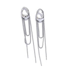 NiNice Temperament Stainless Steel Metal Tassel Chain Long Hanging Drop Earrings Girl's Daily Wear Trending Jewelry Recommend