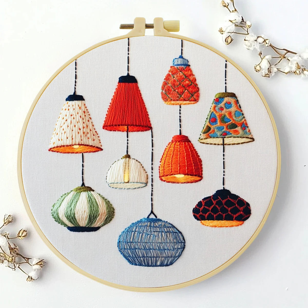 1pc 20X20CM/7.87inch Lighting fixtures Embroidery Starter Kit DIY kit Home Decor Craft Painting Needle Art