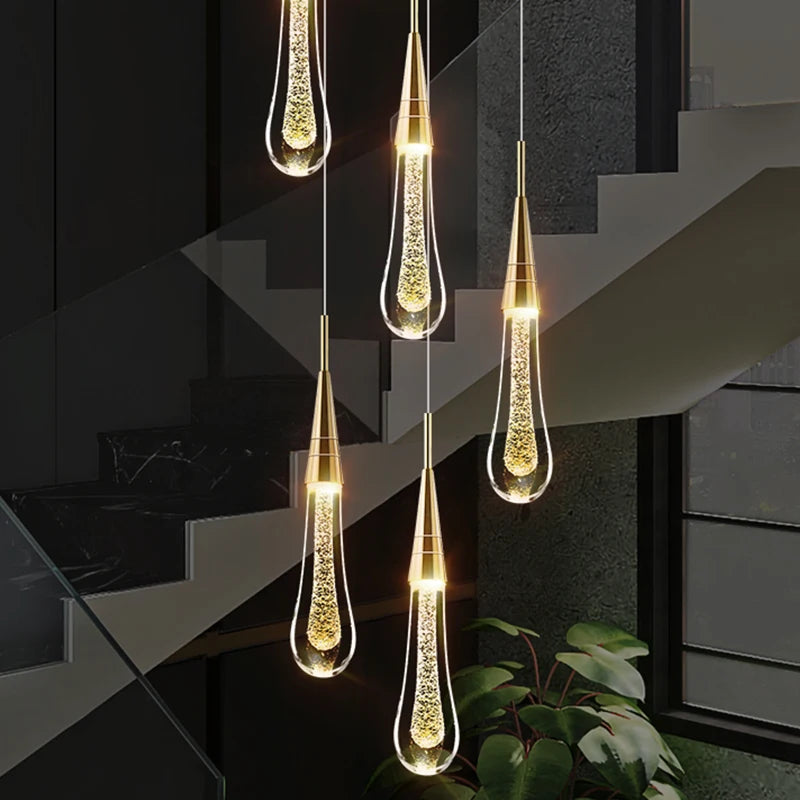 Crystal LED pendant light hanging ceiling lamp, A/B/C style, warm white or cold white
