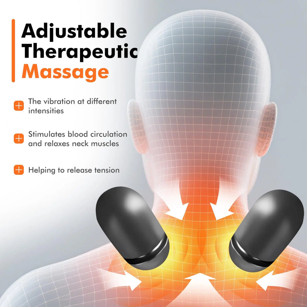 3-in-1 Neck Massager Pillow with Heat, Deep Tissue Shoulder Massage, Traction Styles