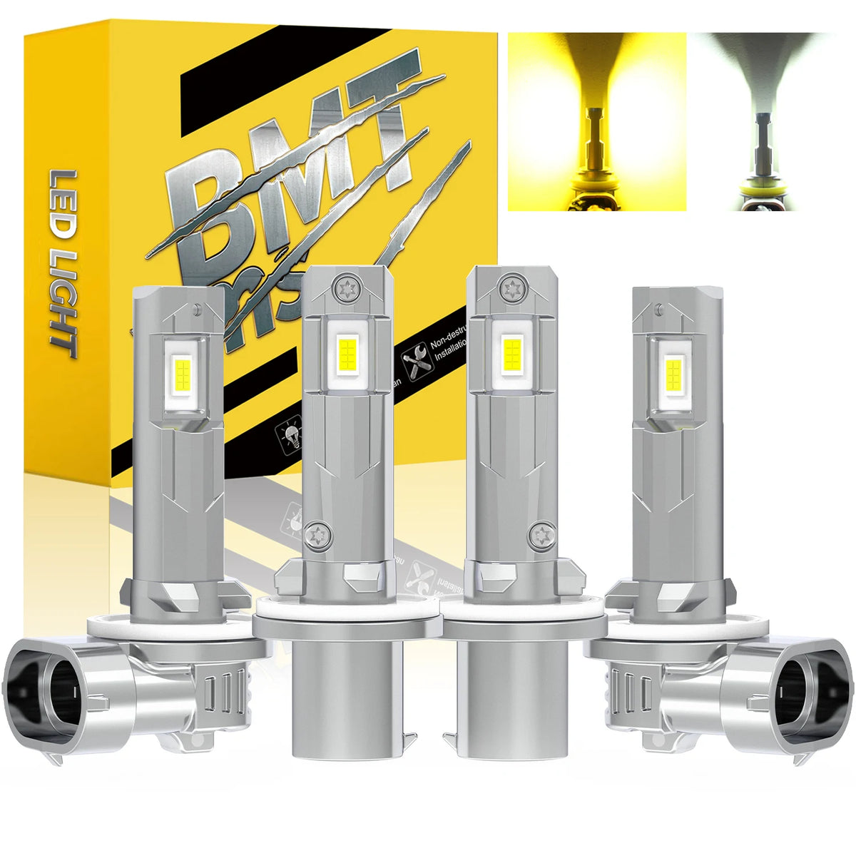 BMTxms 2PCS H27 H27W 880 881 LED Fog Lights For Hyundai Ssangyong KIA Daewoo H27W/1 H27W/2 H27W1 H27W2 Led Car DRL Lamp Bulb