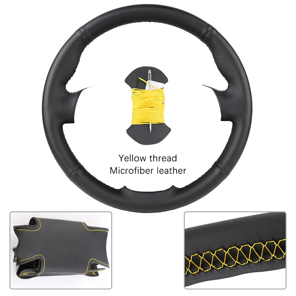 Custom For Mercedes Benz W176 W246 A-Class C-Class W204 C117 C218 X218 W212 C207 Car Steering Wheel Cover Microfiber Leather