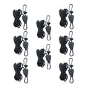 8Pcs Black