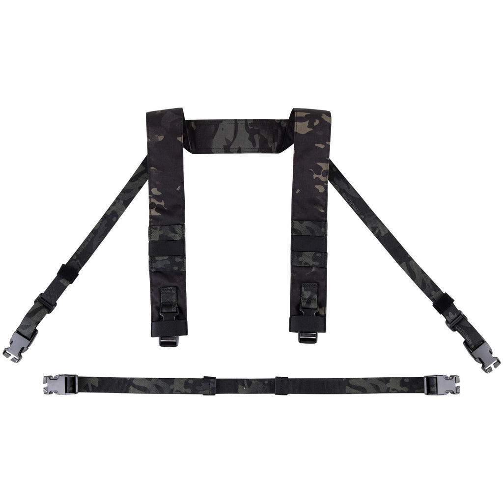 KRYDEX Micro Fight Fat Strap H Harness For MK3 MK4 D3CRM Chest Rig Spiritus Style Shoulder & Back Strap With Male Female Buckle