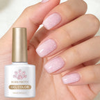 BORN PRETTY 10ml Snow Glitter Gel Nail Polish Pink Milky White Jelly Sequins  Semi Permanent Nails Art Design Varnish Manicure