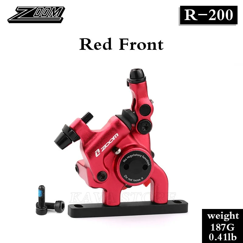 ZOOM Bicycle Hydraulic Brake R200 Road Bike Disc Brake Caliper Ultralight Double Piston PM Brakes Caliper for Shimano SRAM