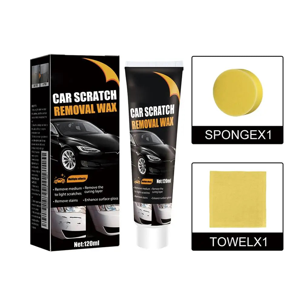 Car Scratch Removal Wax Kit 120ml Auto Paint Scratch Repair Polish with Sponge & Towel