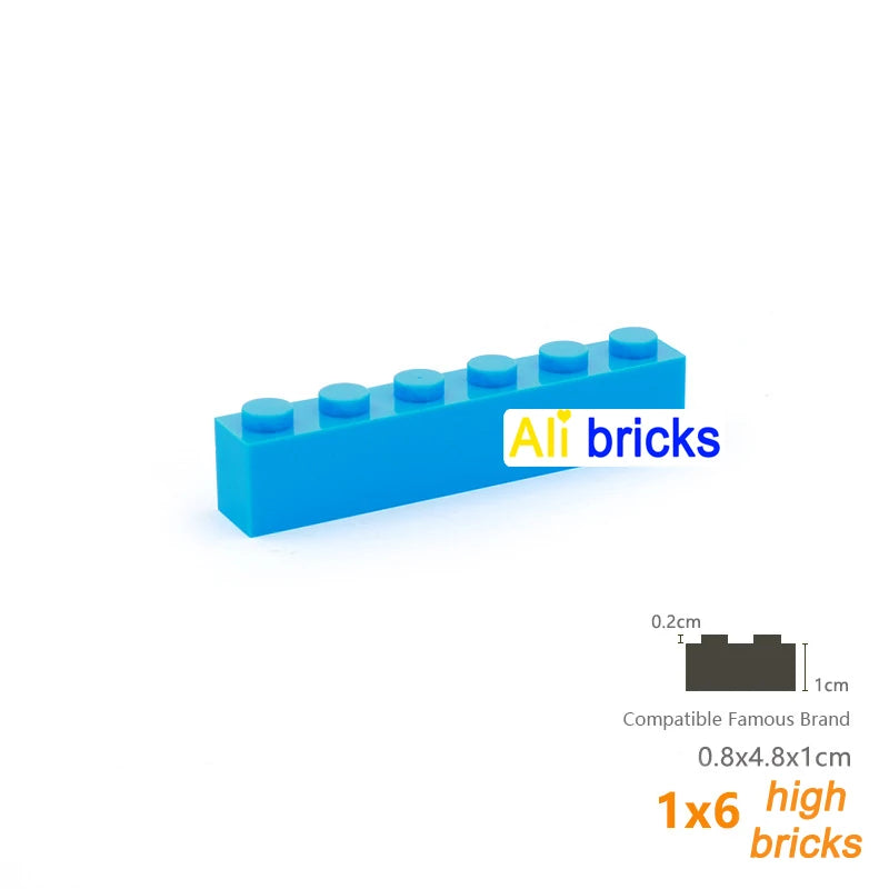 20pcs/lot Bulk Blocks Building Bricks Thick 1X6 Educational Assemblage Construction Toys for Children Size Compatible With 3009