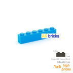 20pcs/lot Bulk Blocks Building Bricks Thick 1X6 Educational Assemblage Construction Toys for Children Size Compatible With 3009