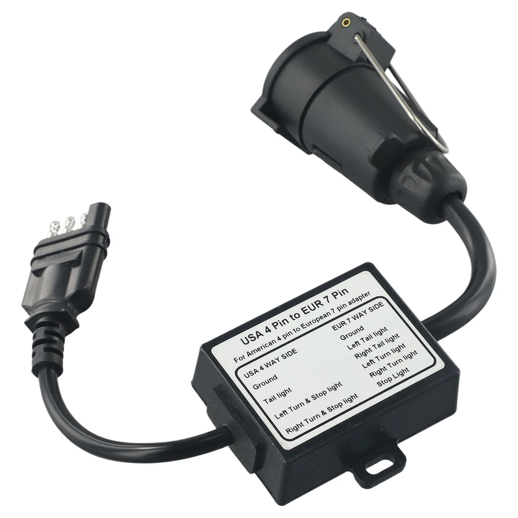 Car Converter US 7-Way Plug To Eu 13-Pin US 7 Way to EU 7 US 4 to EU7 Round Connector Trailer Light Converter Accessories