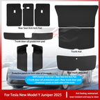 For Tesla New Model Y Juniper 2025 Leather Trunk Mats Rear Seat Back Protector Pad Backrest All Weather Liner Pet Anti-kick Pad