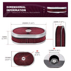 ZSRacing 12"x2" Oval Super Flow Thru Air Cleaner Washable For SBC Chevy Ford Chryler Dodge 5-1/8 Carb Neck OFI131