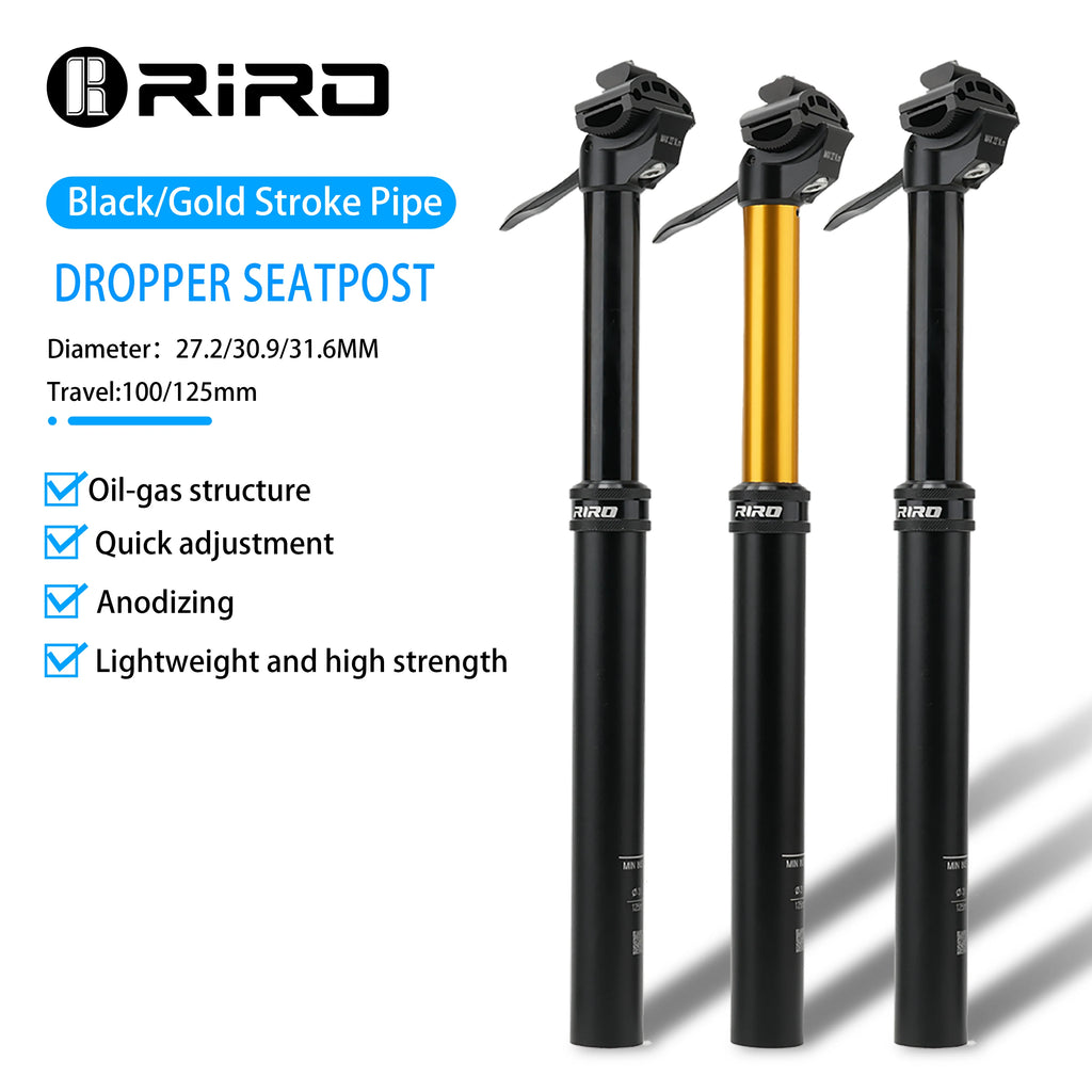 RIRO Bicycle Dropper Seatpost 27.2/30.9/31.6mm 100/125mm Travel Hydraulic Manual Height Adjustable MTB Road Bike Seat Tube