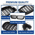 E46 Grille Front Kidney Grill For BMW 3 Series 2002-2005 E46 4-Door 320i 325i 325xi 330i 330xi Double Slats Black Grill