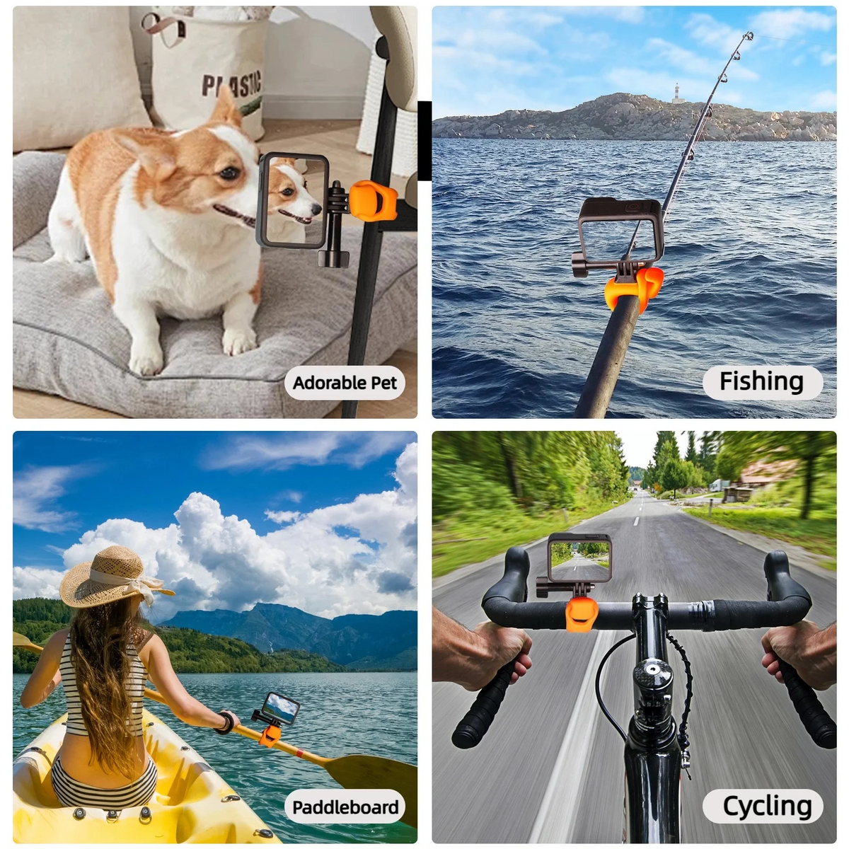 Ronkoen Action Camera Adjustable Silicone Mount Mini Flexible Bracket For Gopro Insta360 DJI Action Camera Accessories