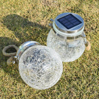 Solar Cracked Glass Jar Lamp IP65 Waterproof 30LED Warm White & Colorful Lights Outdoor String Lights for Garden Patio Yard Tree