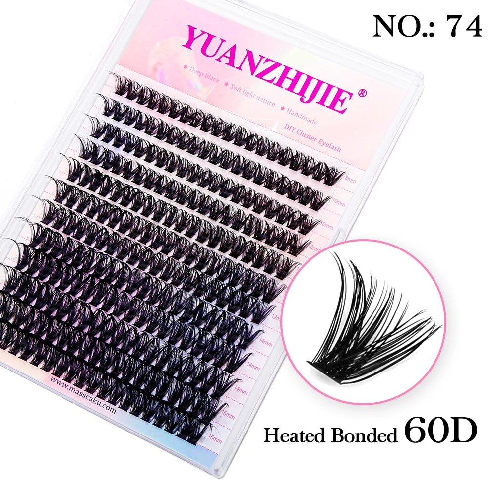 YUANZHIJIE Individual Eyelashes Makeup Cilios Cluster Eyelash Extension Wispy C/D Curling Volume Black Soft False Eyelash Makeup