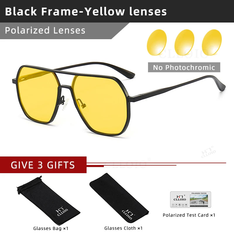 CLLOIO Polarized Driving Sunglasses UV400 Anti-Glare Day Night Vision, Photochromic