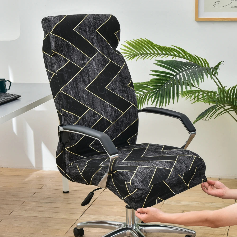 Elastic Rotating Office Chair Cover With Back Anti-dirty Computer Seat Case Spandex Gaming Chairs Slipcover for Armchair