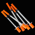 50/100pcs 0.3/0.5/1ML Disposable Plastic Veterinary Syringe Orange Cap With Needles For Pet Farm Animal Cat Dog Pig Cattle Sheep
