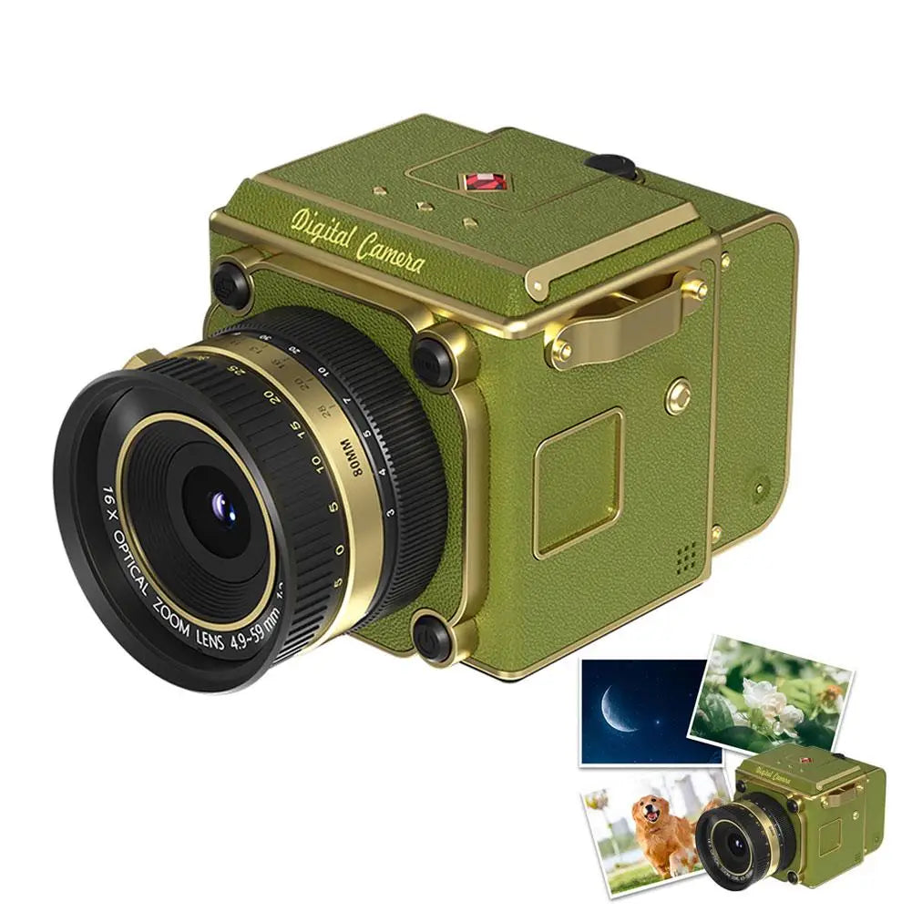 4K Retro Portable Simulation Camera Video Recording 16X Zoom 6400MP HD 2.0 Inch Screen With128GB Card Student Portable Camera