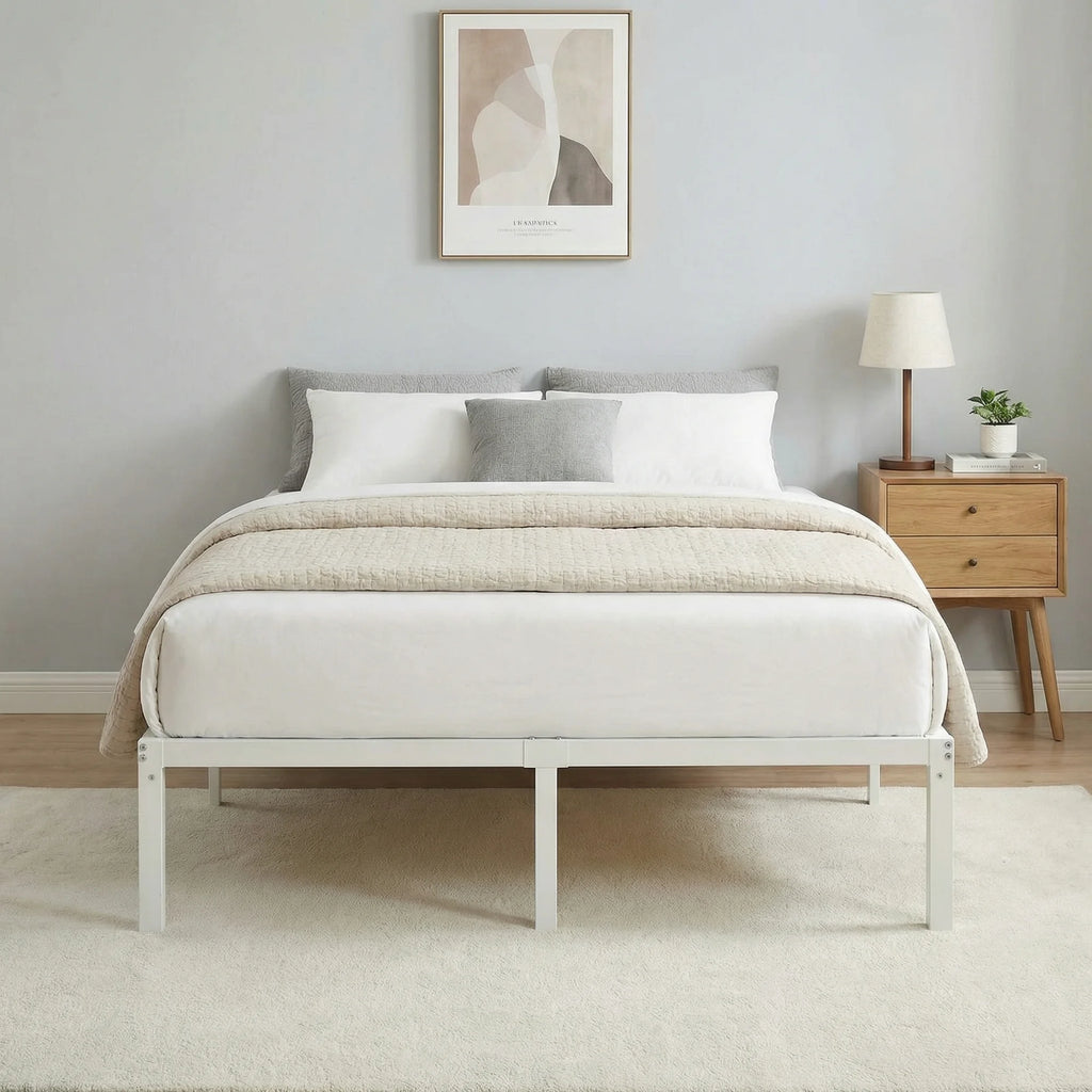 Space-Saving Metal Bed Frame with Easy Assembly & Durability