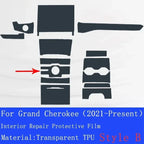 Car Interior Door Center Console Media Dashboard Navigation For Jeep Grand Cherokee 2021-2023 TPU Anti-scratch Protector Film