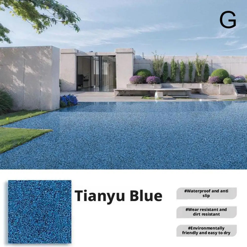 Self-Leveling Cement Floor Paint, Imitation Marble, Anti-Slip Wear-Resistant, Blue/Gray/Pink/Yellow