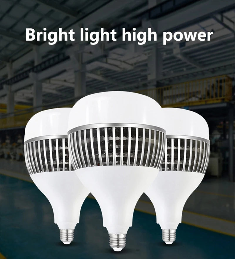 High Power 30W/100W/150W/300W E27 LED Bulb 220V 6500K High Brightness Energy Saving Lamp for Home Garage Warehouse Office Use