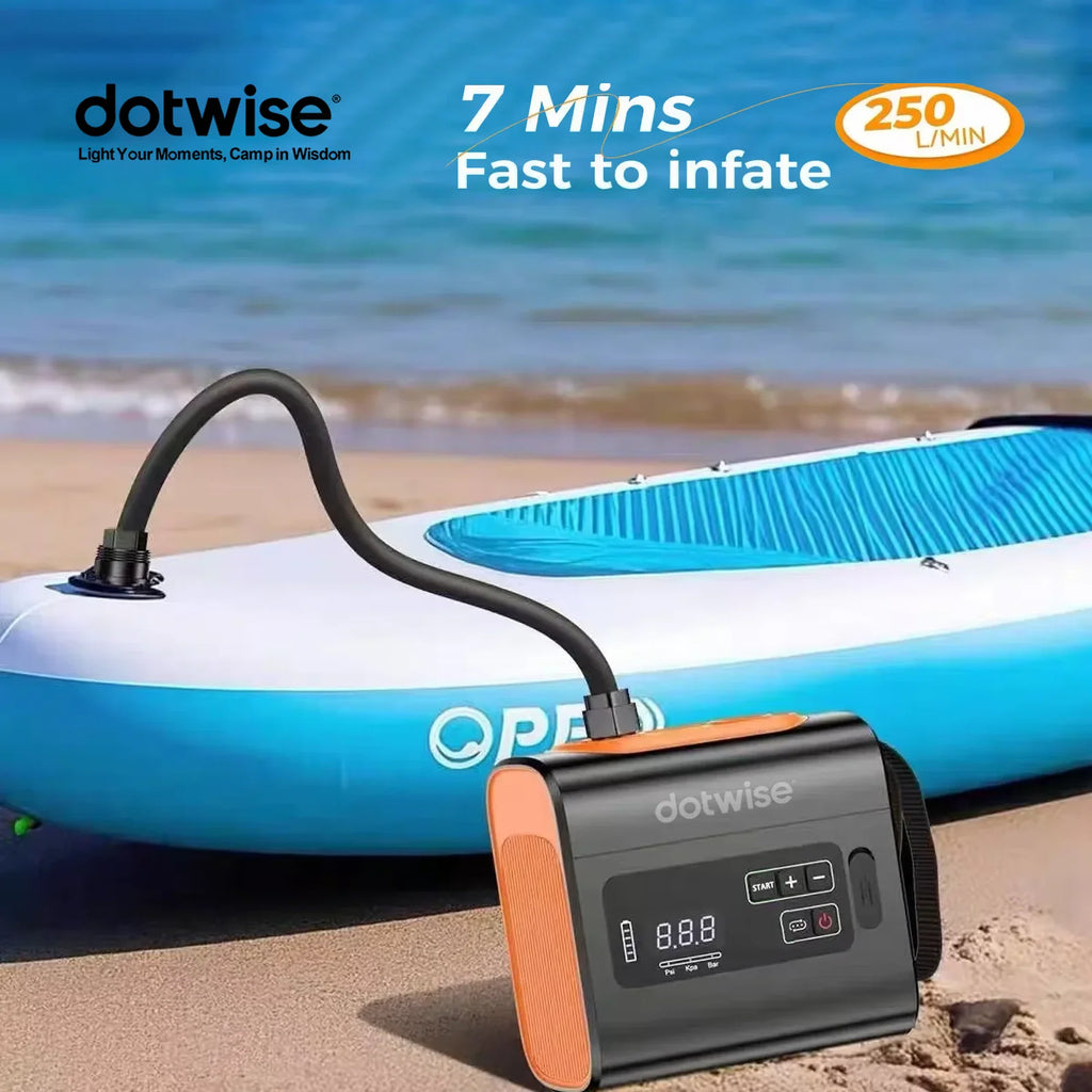 DOTWISE 22PSI High Flow Outdoor Camping Pump For Air Mattress Kayak Paddle Wireless Portable Electric Outdoor Air Pump
