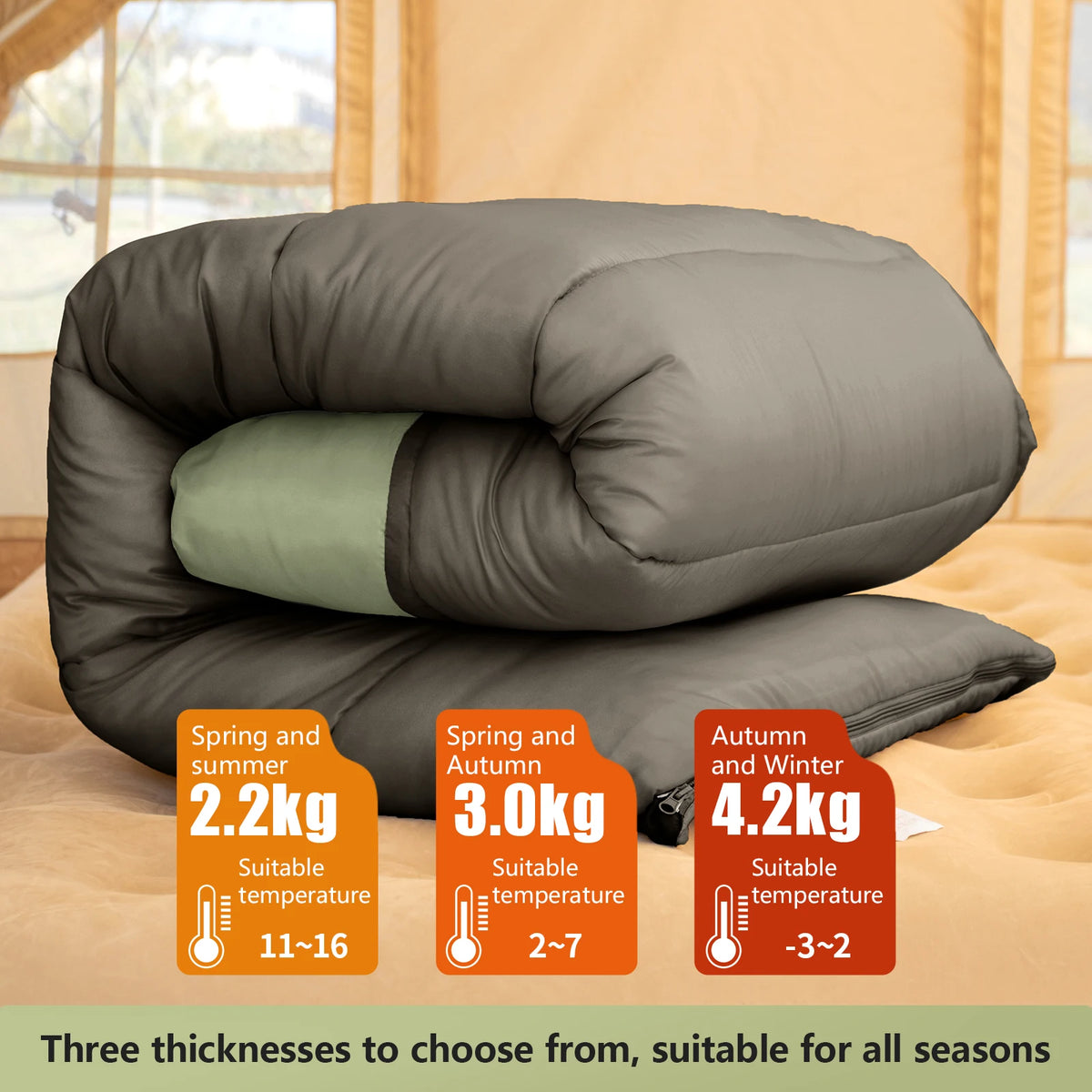Ultimate All-Season Camping Sleep Solution for Two - BISINNA Bag