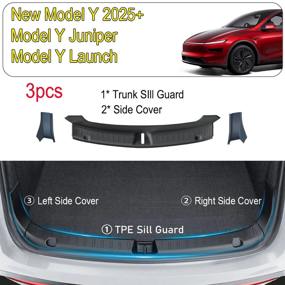 Tesmayx TPE Trunk Sill Plate Cover for Tesla New Model Y Juniper Launch 2025+ Scratch Protection Accessory