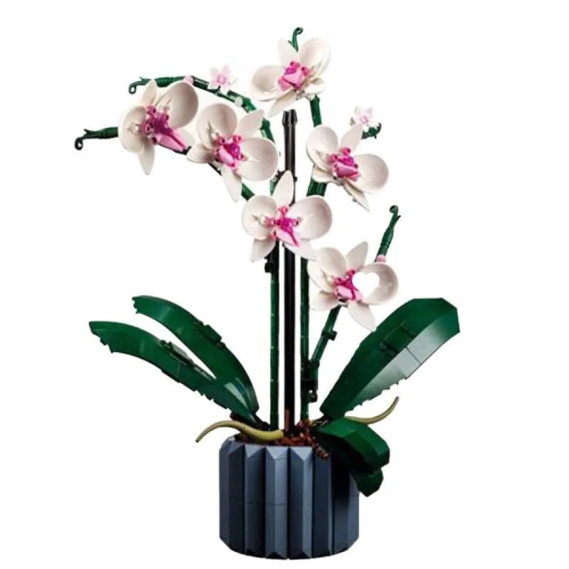 Romantic orchid Rose Flower Bouquet Building Blocks Creative Home Desk Plant Decoration Assemble Bricks Toys Gifts For Girls  ﻿