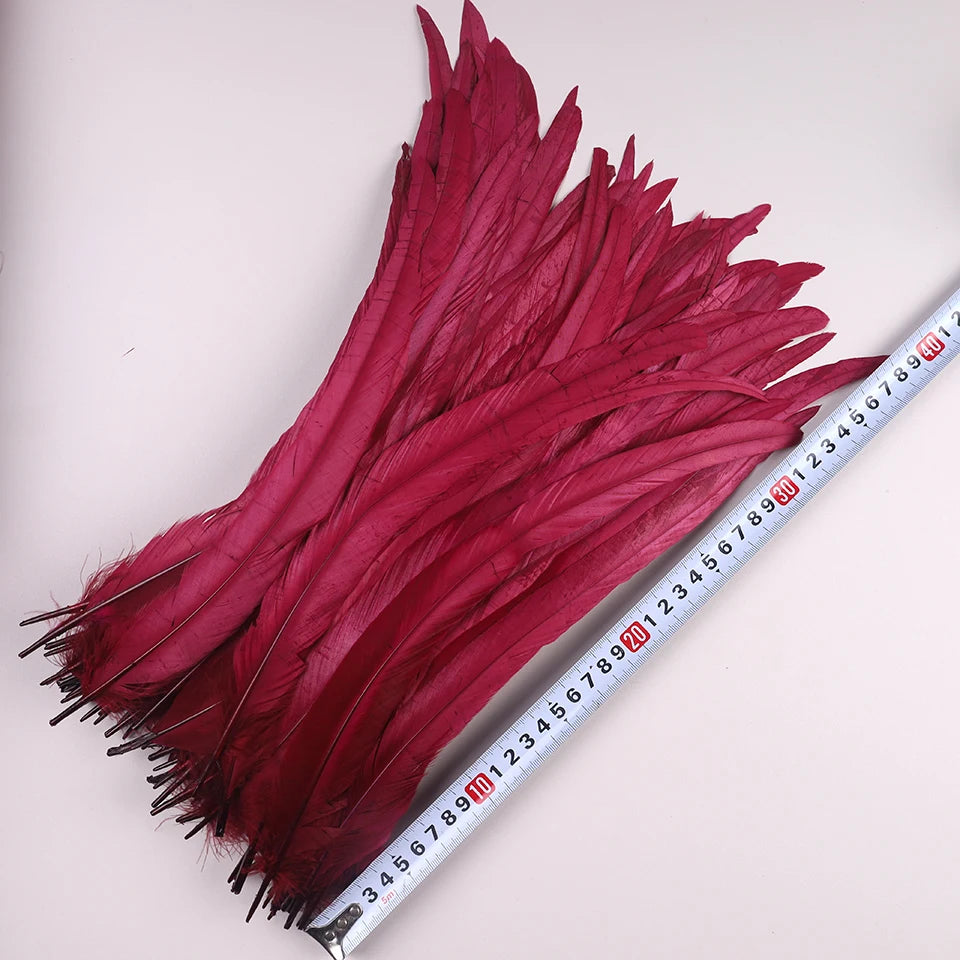 50Pcs 35-40cm Rooster Tail Feathers for Crafts Carnival Accessories Natural Long Plumes Chicken Decoration Feather Headdress