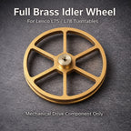 Brass Idler Wheel Drive Component for Lenco L75 / L78 Turntables, Precision Shaft, Complete Replacement Kit with Rubber Tires