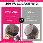 Invisi Strap Snug Fit 360 Full Lace Wig HD Transparent Lace Frontal Body Wave Glueless Human Hair Ready To Wear Wig