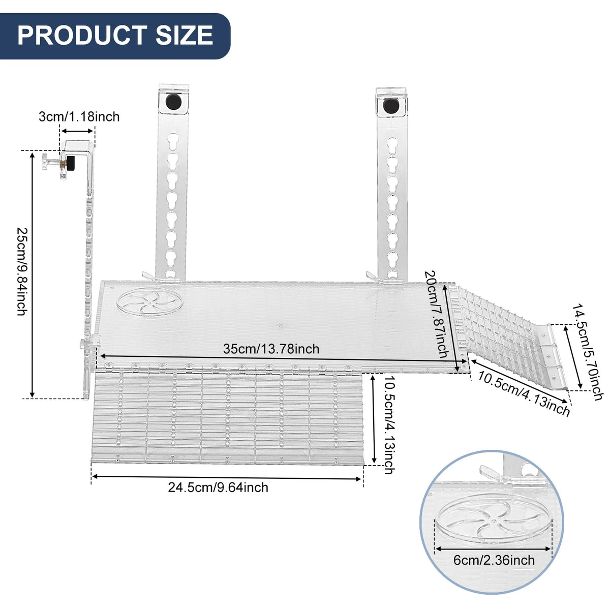 Adjustable Turtle Basking Platform Acrylic Clear Turtle Dock Climbing Habitat Float Island for Fish Tank Aquarium Accessories