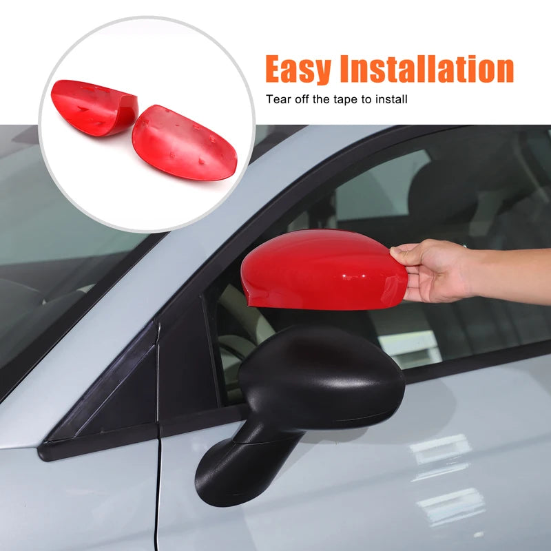 For Fiat 500 Rearview Mirror Cover, Car Side Rearview Mirror Protective Case, Decorative Cover, ABS (Change Version) 2016-2023