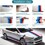 Car Sticker M Color Stripes Rally Side Hood Racing Motorsport Vinyl Decal Sticker Strip Bumper Engine Cover For BMW 117"/4.5m