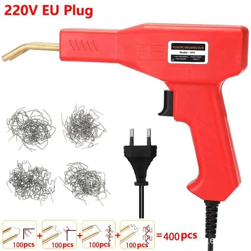 Plastic Welder Welding Machine Car Bumper Soldering Gun with 4 Staples for Bumper Repair Plastic Car Body Repair Tools
