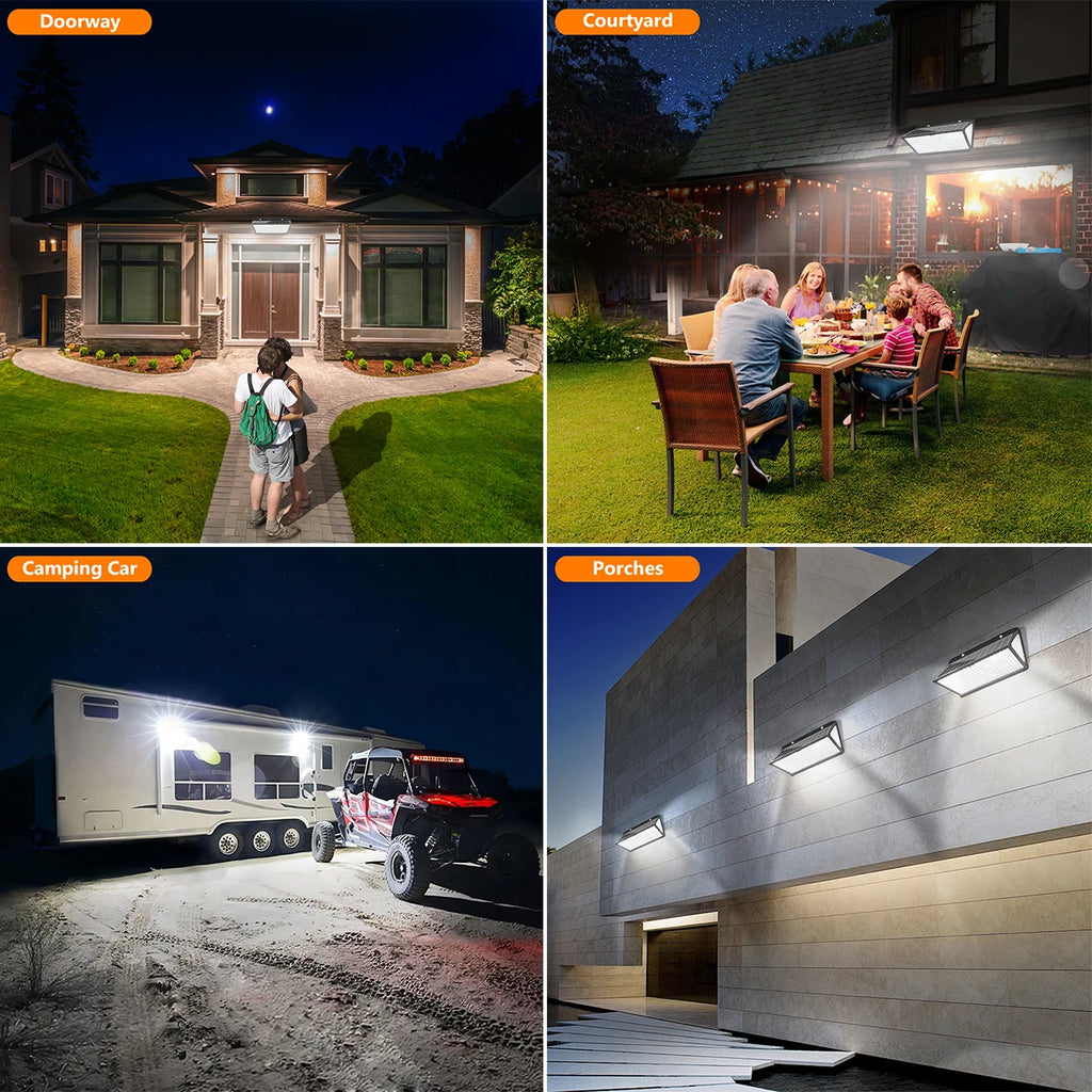 Super Bright Solar Wall Lamp Solar Lights Outdoor Solar Powered Flood Lights with 3 Mode IP65 Waterproof for Outside Yard Street
