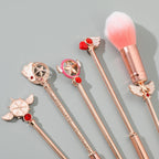 5pcs Metal Handle Soft Fluffy Makeup Brush Set Anime Card Captor Sakura Cosmetics Powder Brush Pink Eyeshadow Eyebrow Brush